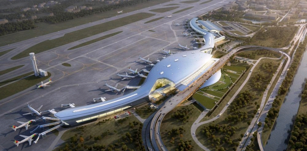 寧波櫟社国際空港ターミナル外観