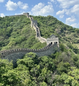 Panoramic view of MuTianYu Great Wall in summer greenery