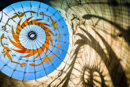 Dome ceiling of Jinsha Site Museum in Chengdu