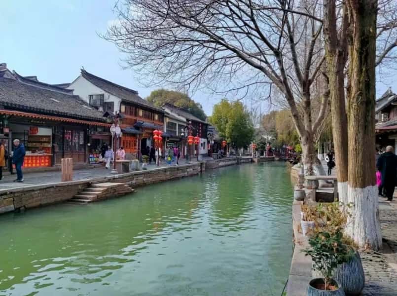 Zhujiajiao Water Town with canal and traditional buildings, Shanghai, China
