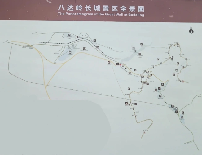 Tourist map of the Badaling Great Wall scenic area