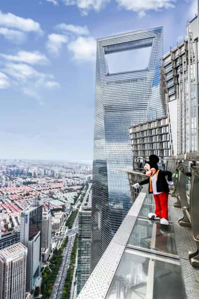 Jinmao Tower with Glass Walkway and Skyline View
