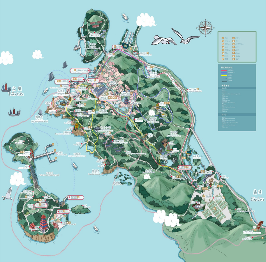 Taihu Lake Yuantouzhu Scenic Area map