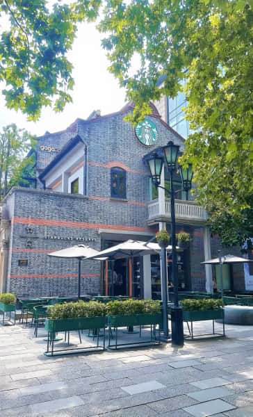 Xintiandi with Shikumen-style architecture and outdoor seating, Shanghai, China