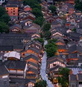 Chongqing Shibati Traditional Street, historic neighborhood with old-style houses