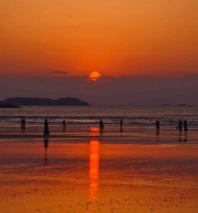용봉두 해변의 석양 풍경