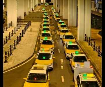 Taxi pickup area at Haikou Meilan International Airport