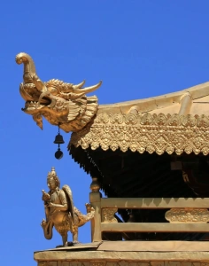 Golden rooftop detail of Jokhang Temple