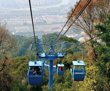 福州鼓山纜車俯瞰山林與城市景觀