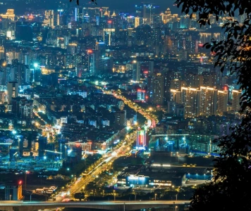 福州鼓山俯瞰城市夜景燈火