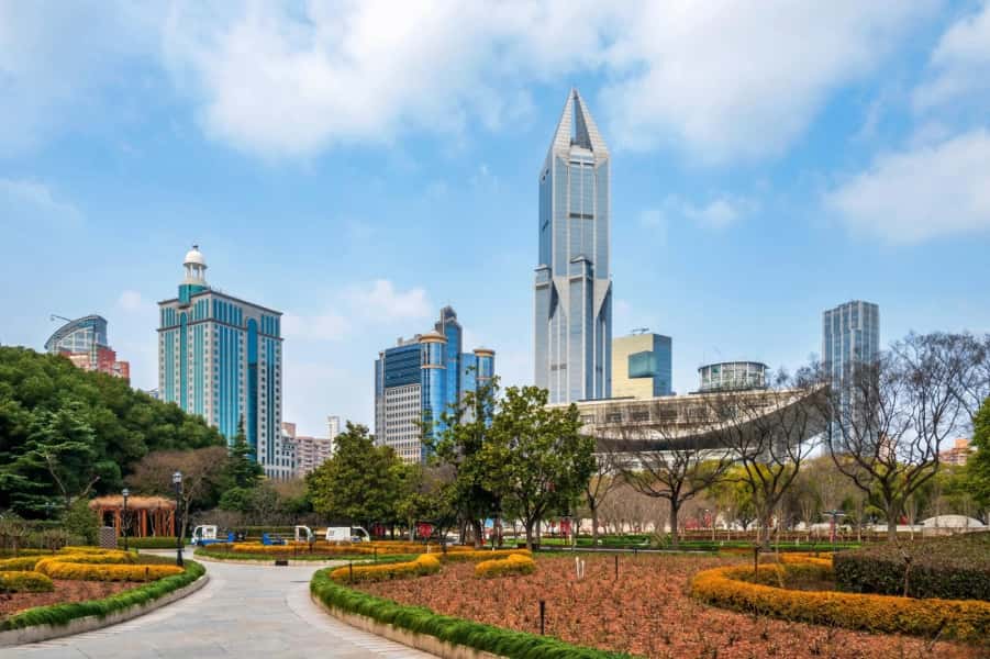People’s Square with modern buildings, Shanghai, China