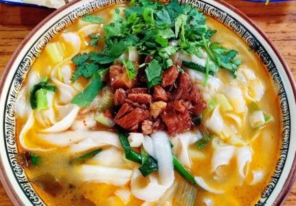 룽먼석굴 근처 진보 수제 국수 맛집