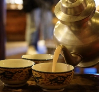 Tibetan butter tea in Balagezong