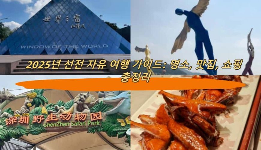 2025년 선전 자유 여행 가이드: 명소, 맛집, 쇼핑 총정리