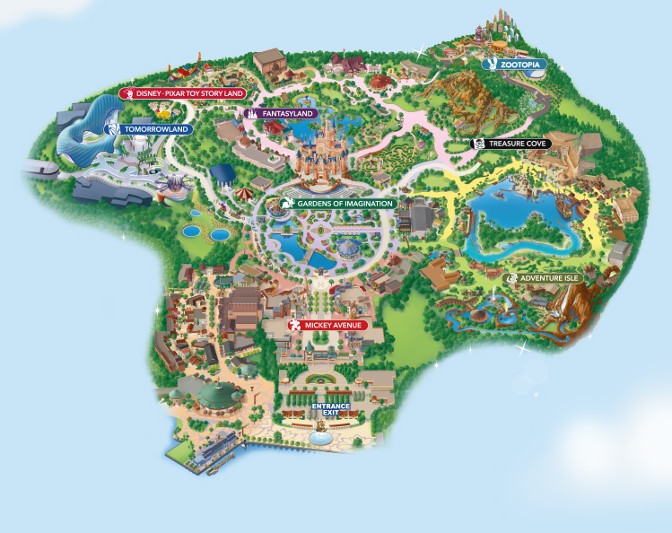 Карта парка Shanghai Disneyland
