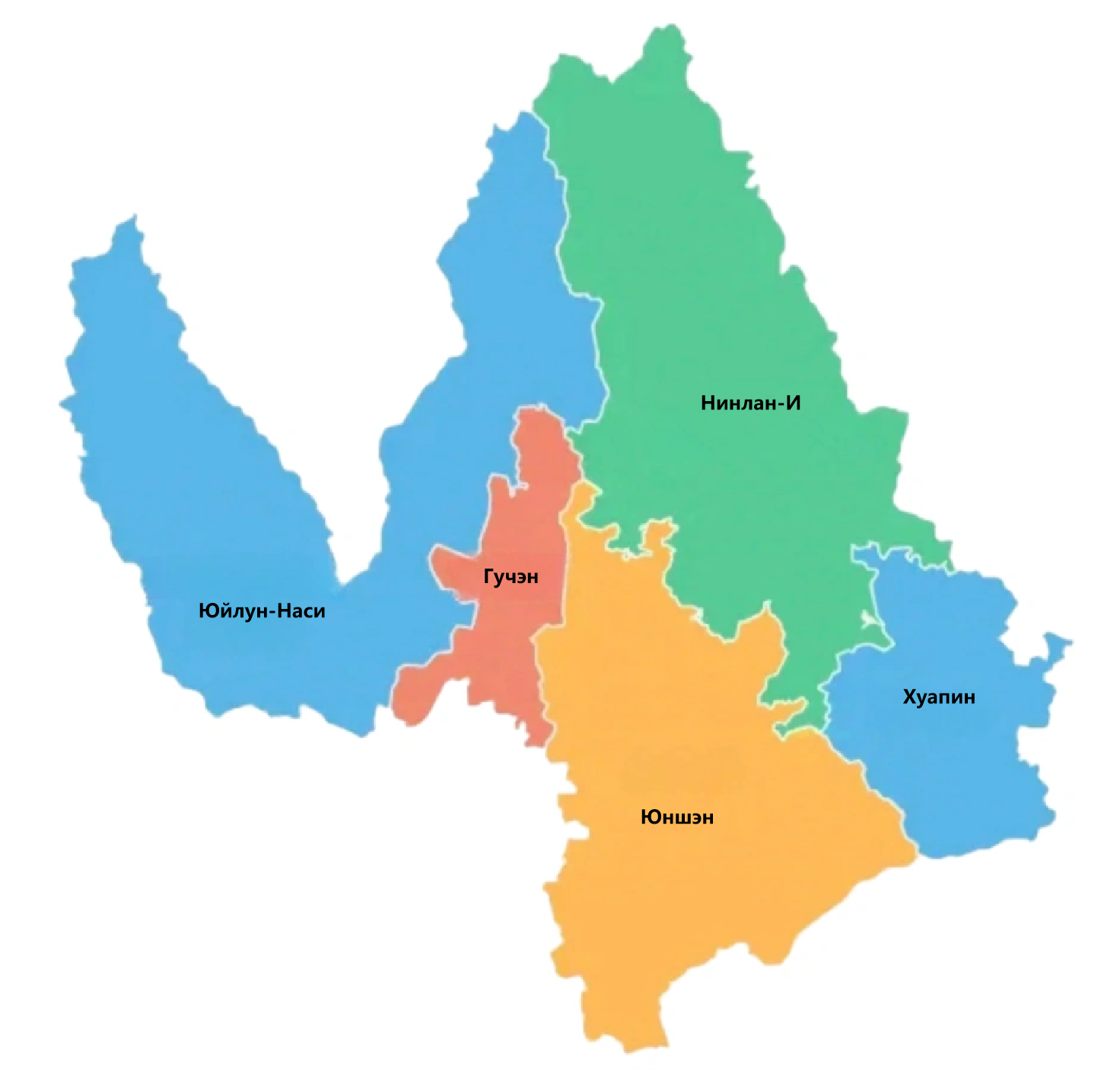 Административная карта Лицзяна