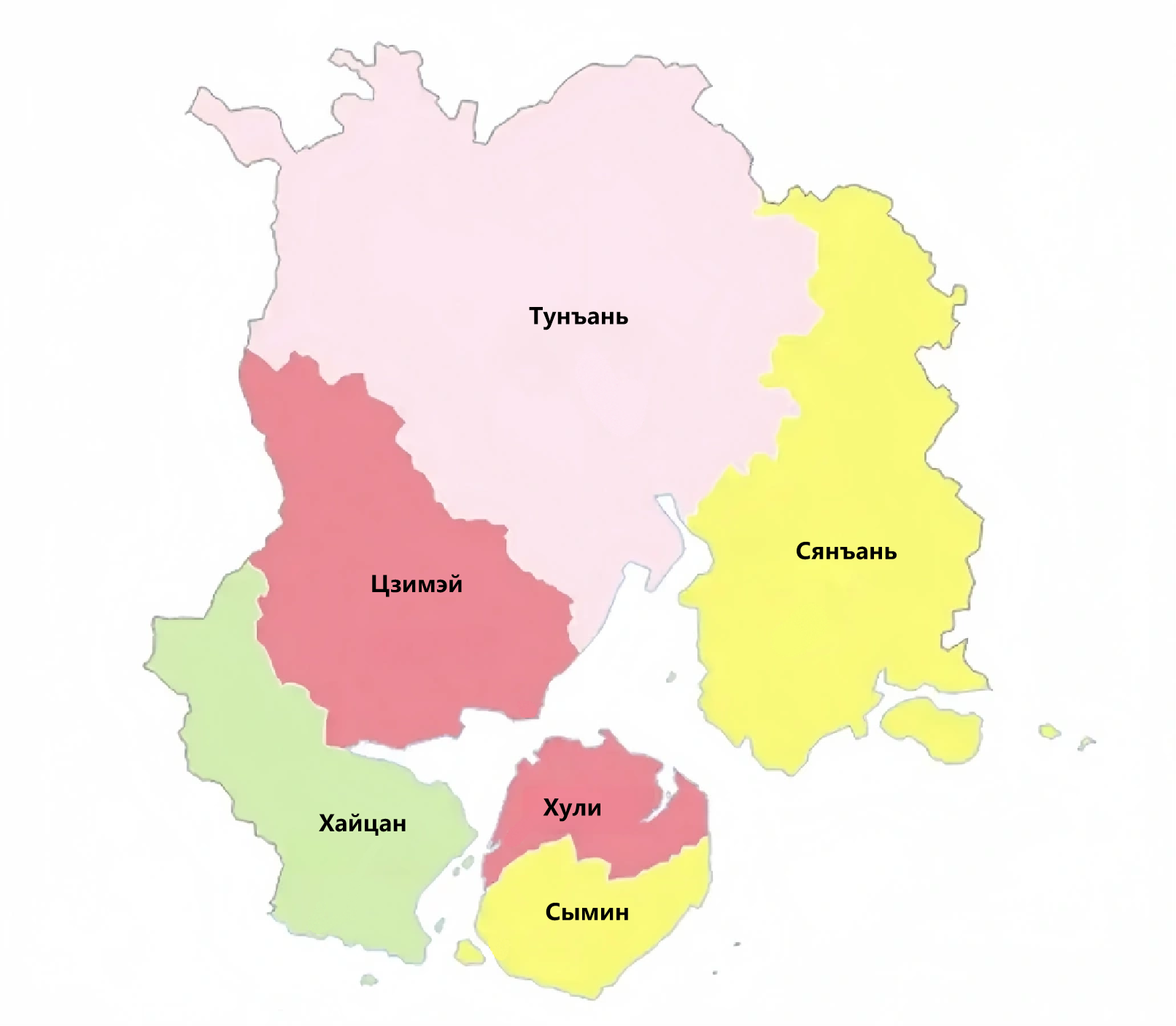 Административная карта Сямэня