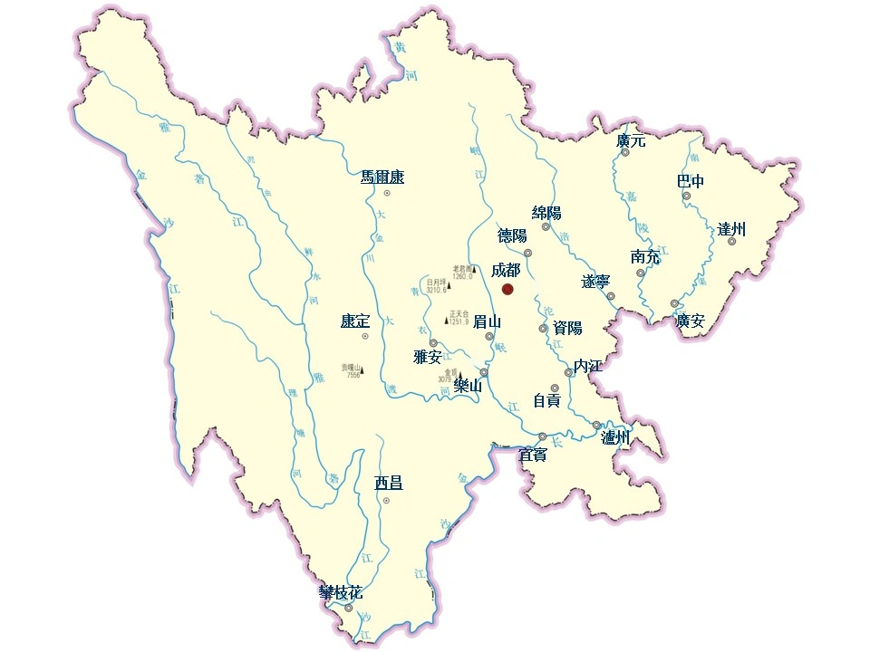 四川省城市地圖
