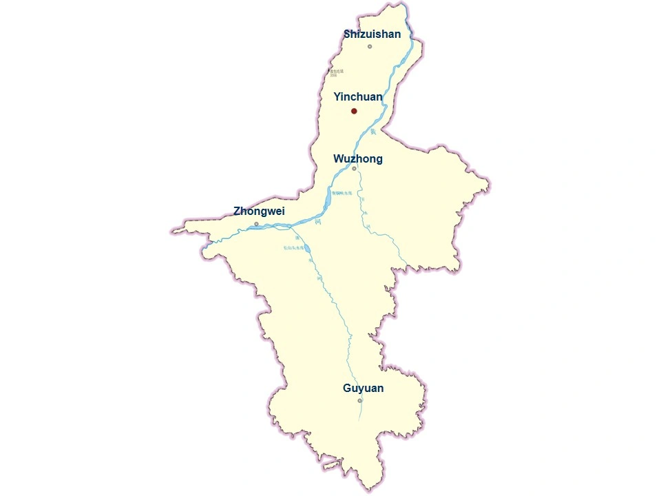City Map of Ningxia