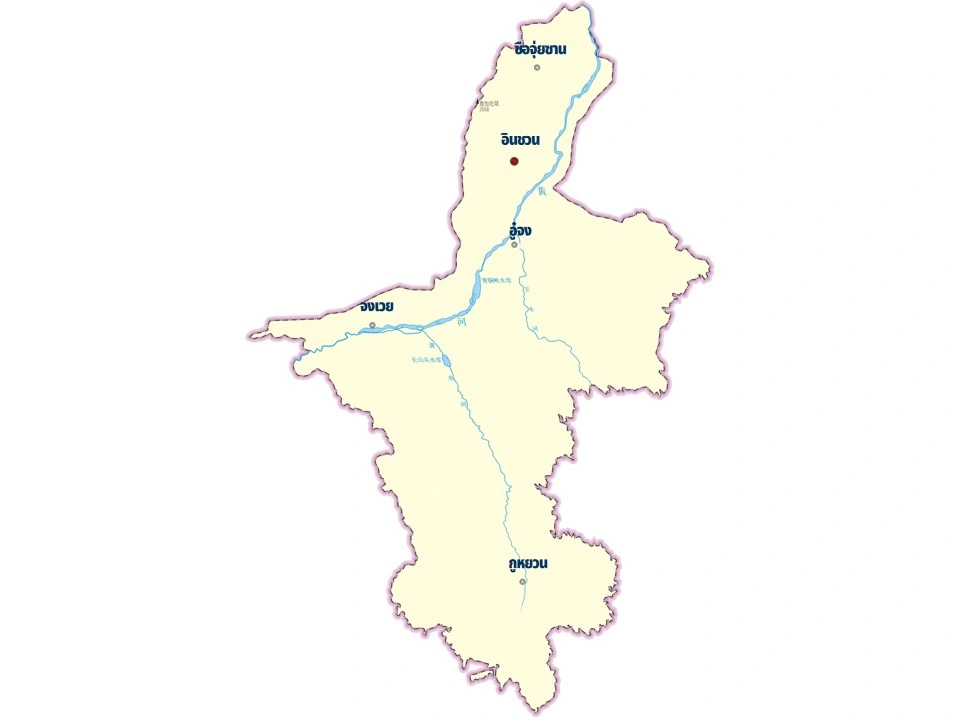 แผนที่เมืองในเขตหนิงเซี่ย