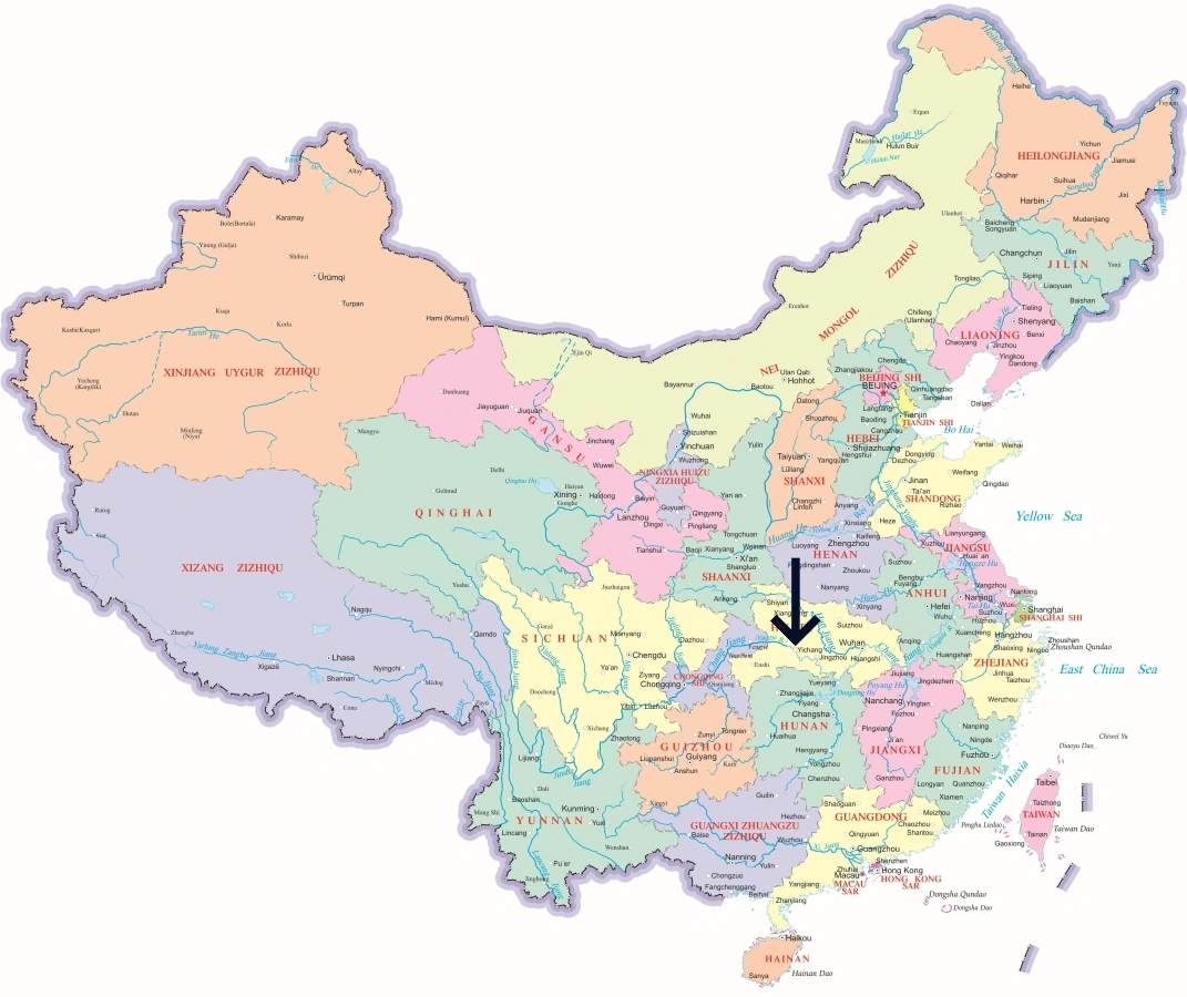 중국 내 이창 위치 지도