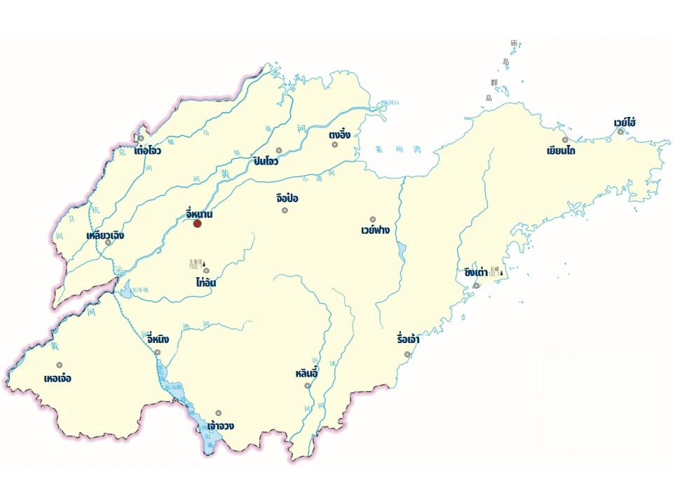แผนที่เมืองในมณฑลซานตง