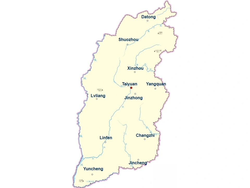 City Map of Shanxi Province