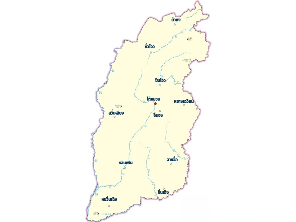 แผนที่เมืองในมณฑลซานซี