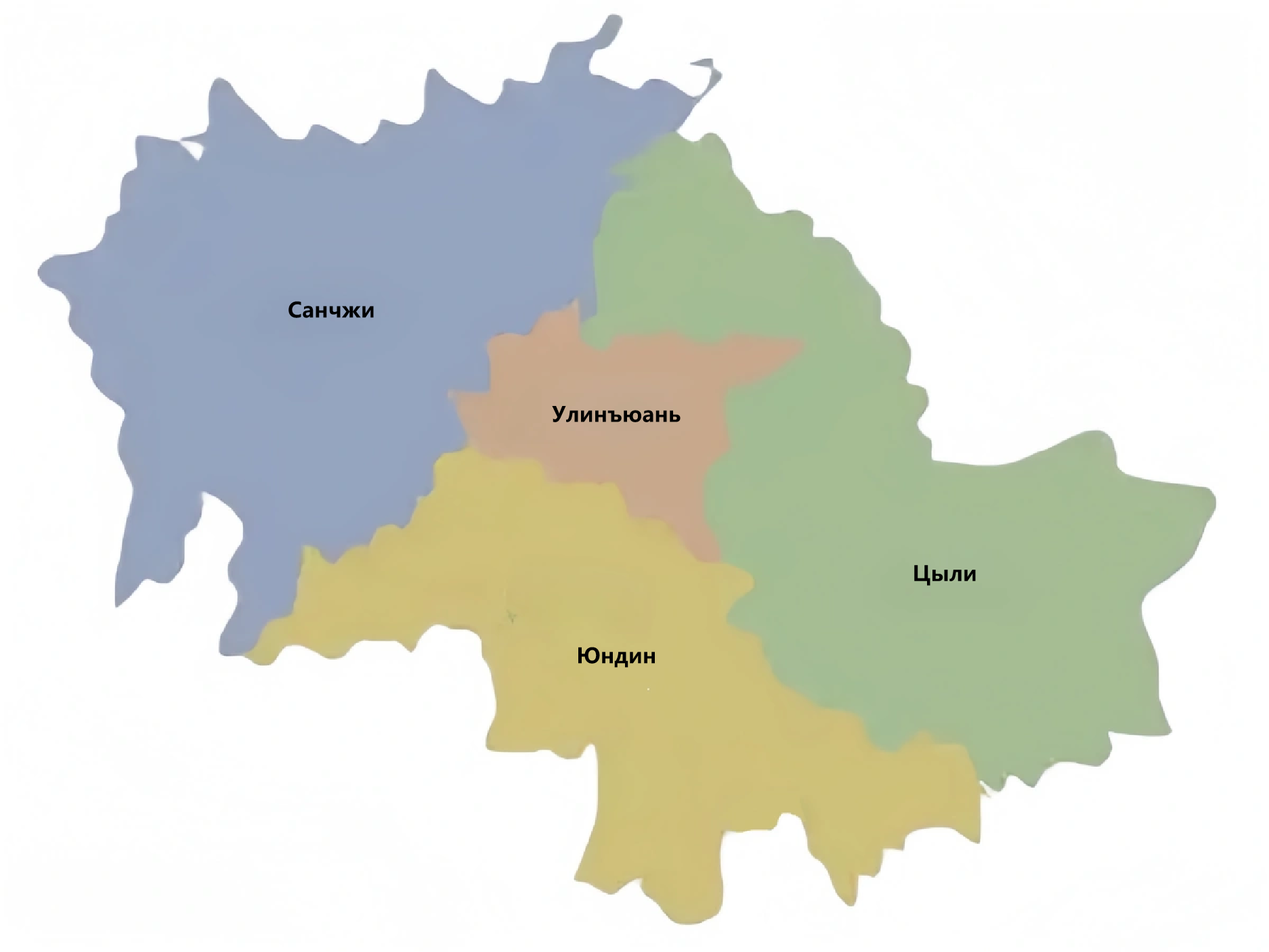 Административная карта Чжанцзяцзе
