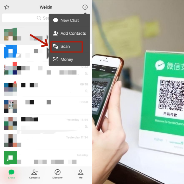 How to Pay with WeChat - Method 1: Scan the merchant’s QR code to pay