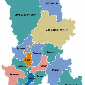 Административная карта Куньмина