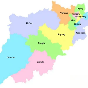 Hangzhou Administrative Districts Map