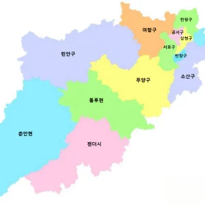 항저우 행정구역 지도