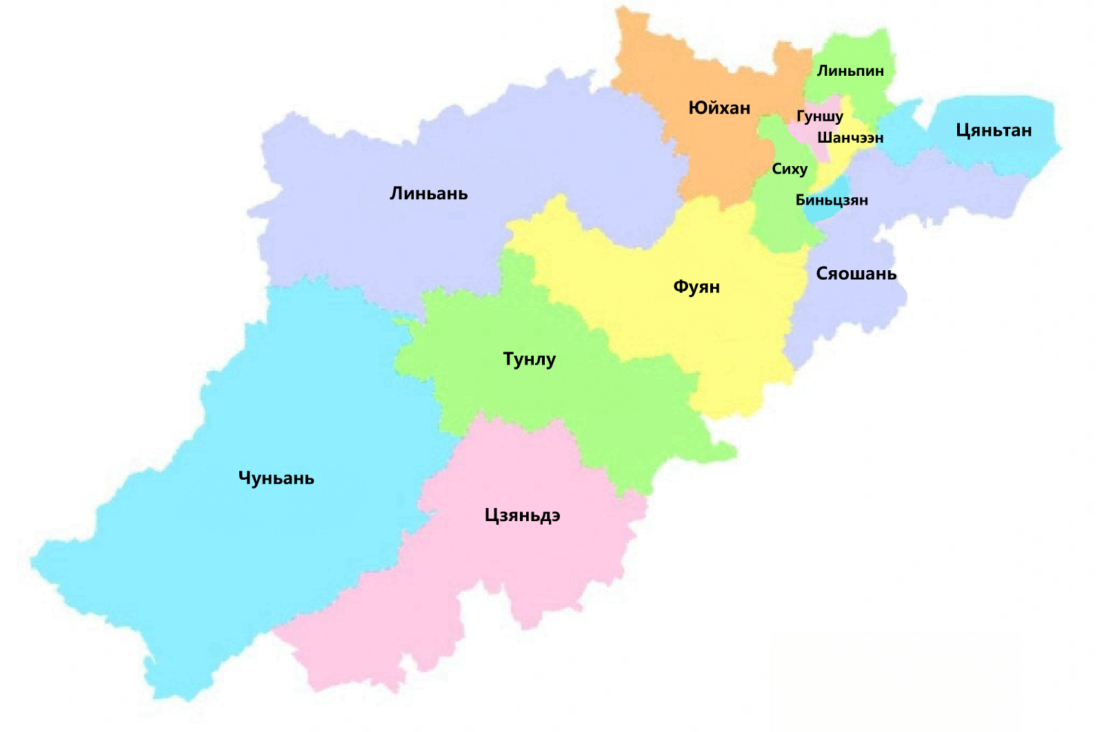 Административная карта Ханчжоу