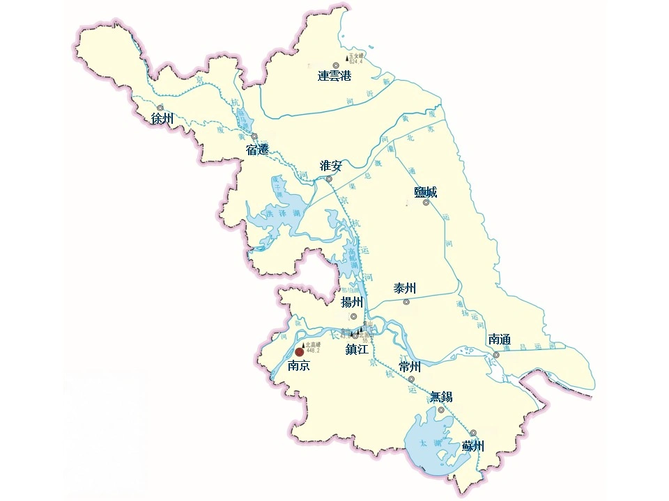 江蘇省主要城市地圖