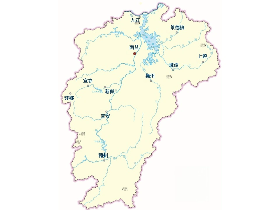 江西省城市地圖