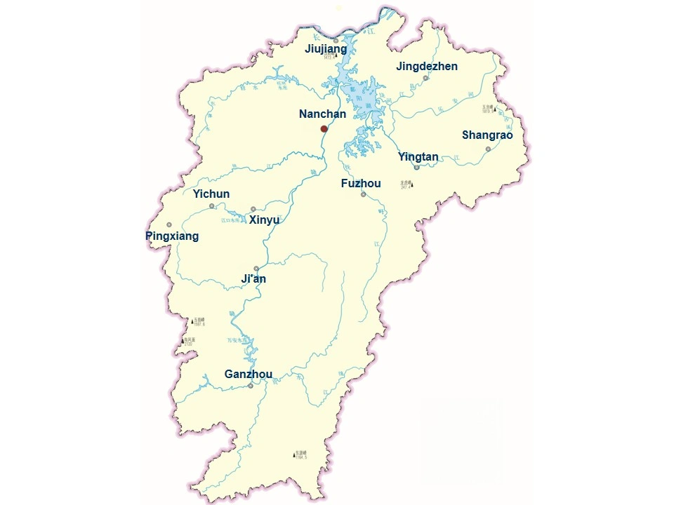 City Map of Jiangxi Province