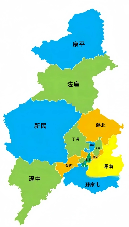 瀋陽行政区地図