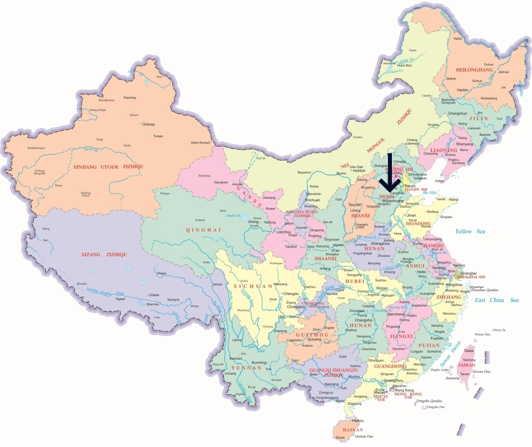 Location of Hebei Province in China