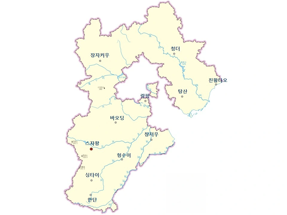 허베이성 도시 지도