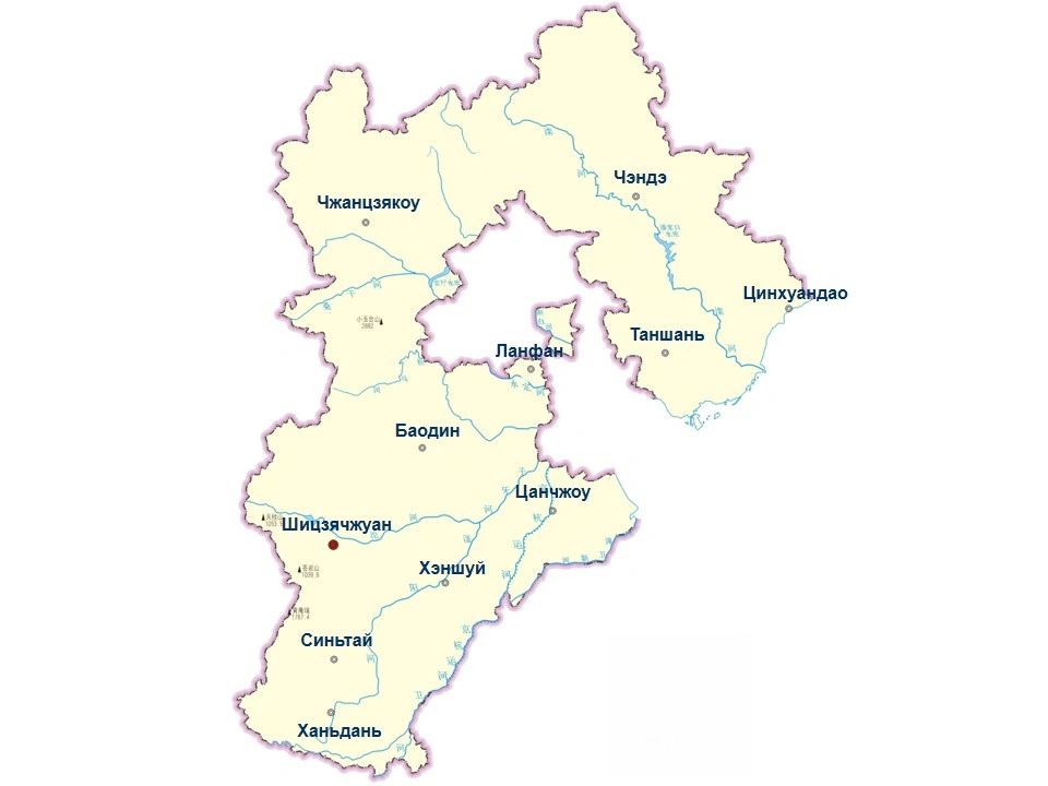 Карта городов провинции Хэбэй