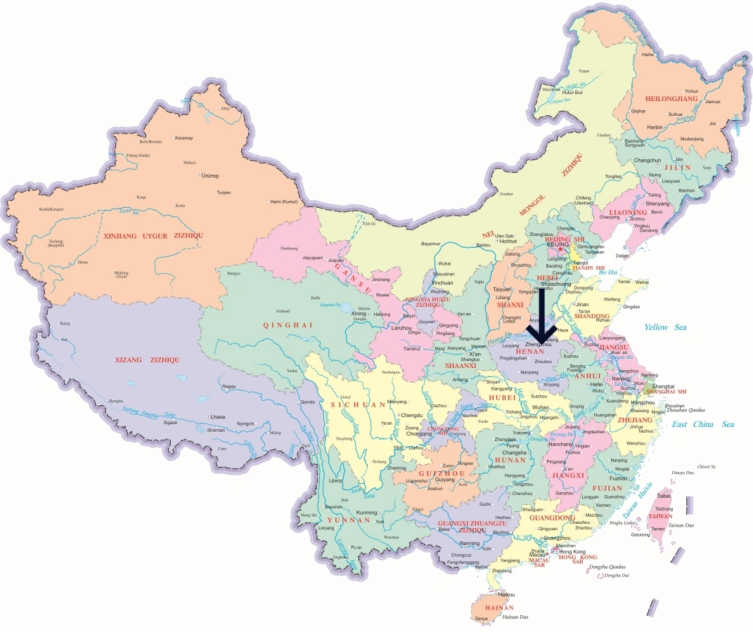 Location of Henan Province in China