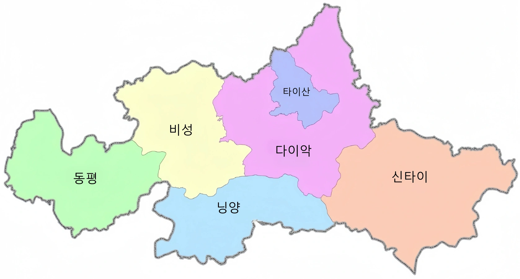 타안 행정구역 지도