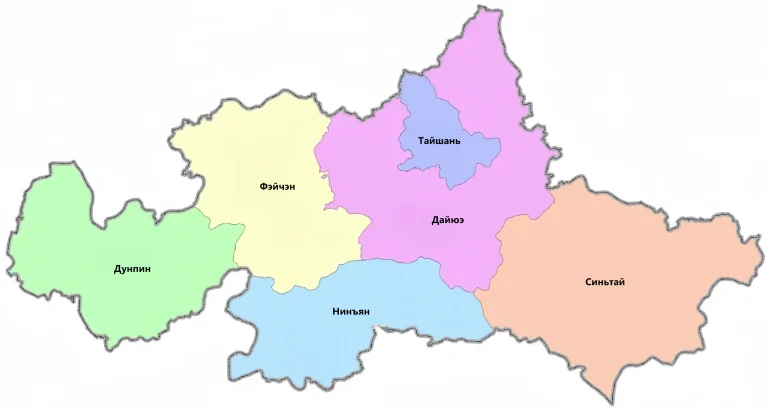 Административная карта Тайаня