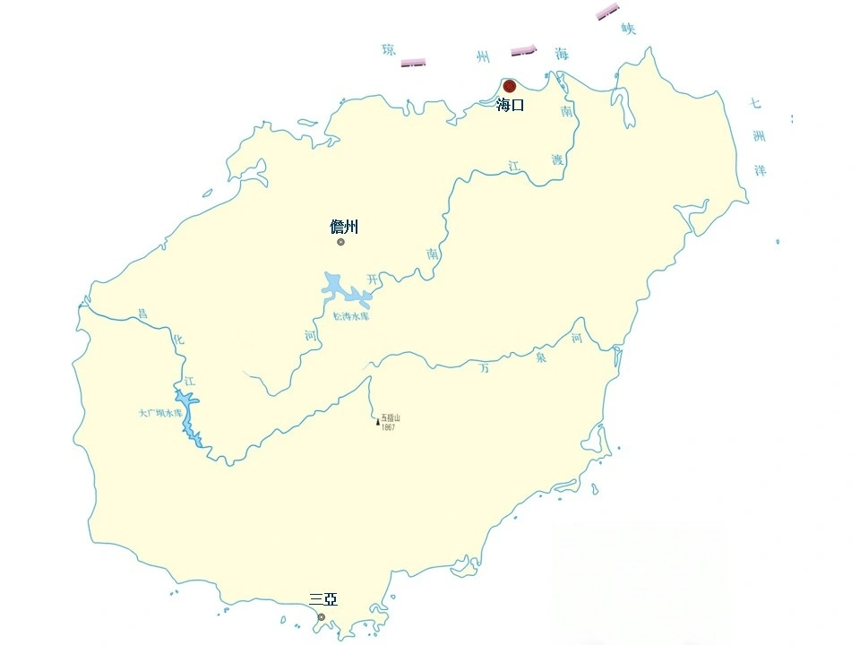 海南省城市地圖
