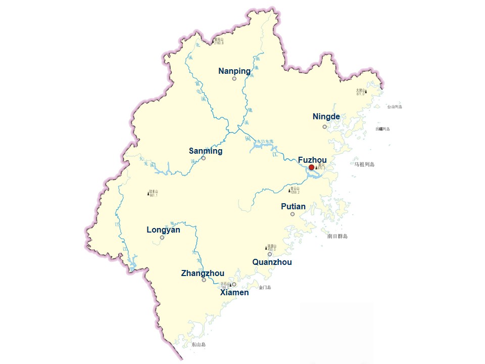 City Map of Fujian Province