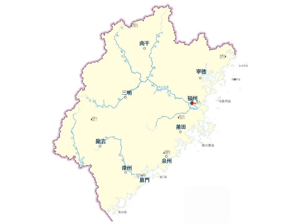 福建省城市地圖
