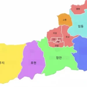 시안 행정구역 지도