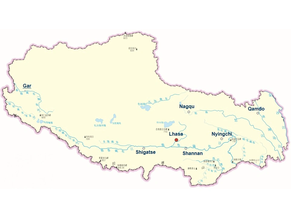 City Map of Tibet Autonomous Region