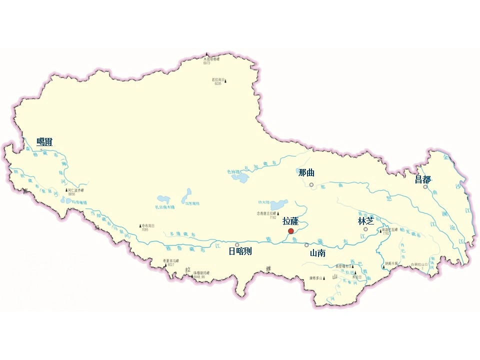 西藏自治區城市地圖